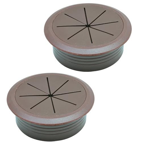 Desk Grommet 2-1/16" (53 mm), Desk Hole Cover for Cables Coffee, Cable Grommet ABS Plastic, Desk Hole Grommet for Office and Home Table Cable, Detachable & Flexible Cable Cord Organizer-2 Pcs - size: 2-1/16"(53 mm)-2Pcs, style: Coffee