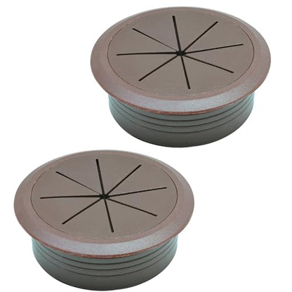 Desk Grommet 2-1/16" (53 mm), Desk Hole Cover for Cables Coffee, Cable Grommet ABS Plastic, Desk Hole Grommet for Office and Home Table Cable, Detachable & Flexible Cable Cord Organizer-2 Pcs - size: 2-1/16"(53 mm)-2Pcs, style: Coffee