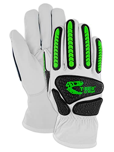 MAGID T-REX Rebel Series ANSI A6 Goatskin Para-Aramid Impact Gloves, 1 Pair, 10/XL (TRX814) - size: 10/XL, style: 1 Pair