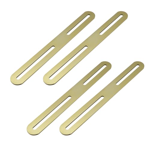 MY MIRONEY 4 PCS Flat Mending Plate Support with Slots Repair Fixing Bracket Connector Straight Braces(Gold)