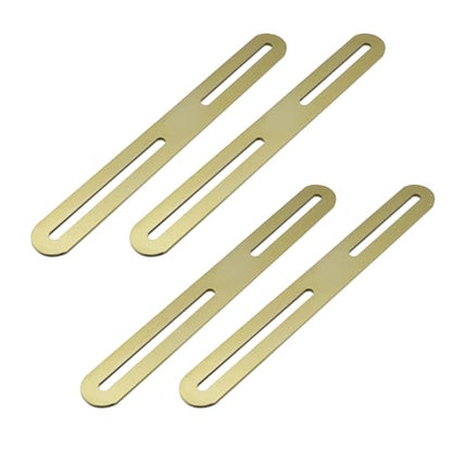 MY MIRONEY 4 PCS Flat Mending Plate Support with Slots Repair Fixing Bracket Connector Straight Braces(Gold)