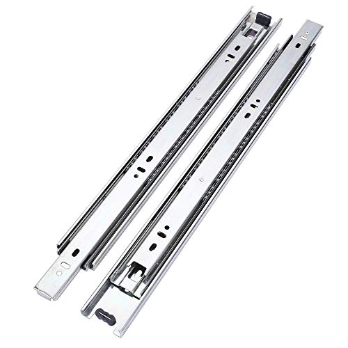 6 Pairs of 12 Inch Hardware 3-Section Full Extension Ball Bearing Side Mount Drawer Slides,100 LB Capacity Drawer Slide - color: Zinc Plated, size: 12 Inch