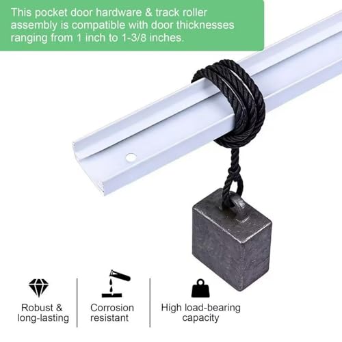 Bifold Door Hardware Kit with Track – Closet Door Repair Kit Fits 24"/36" Doors, Full Metal Track Set for Closet Doors