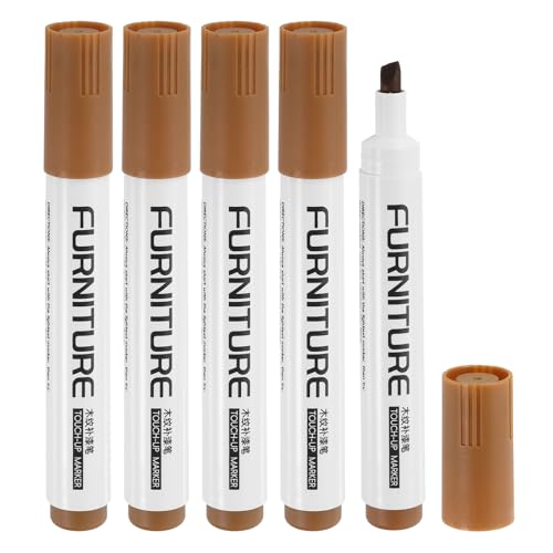 uxcell Furniture Markers Touch Up, 5pcs Furniture Repair Kit Wood Filler Sticks Wood Markers for Scratches Wooden Floor Table Cabinet Laminate Frames, Oak - color: Oak