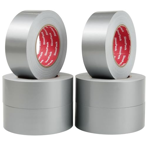 Heavy-Duty Duct Tape, 48mm x 45 Yard Silver Duct Tape Bulk 6-Pack Total 270yds– All-Purpose Cloth Backing Grey Duct Tape for General Maintenance, Moving & Storage Sealing - color: Sliver, size: 1.88in x 45y-6Pack