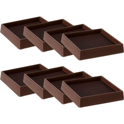 CalPalmy 4X4 Square Rubber Furniture Caster Cups with Anti-Sliding Floor Grip (Set of 8) - Customer Trusted Floor Pads for Furniture Legs and Furniture Floor Protectors - size: 4" x 4"