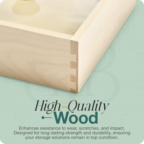 B&B HARDWARE Drawer Organizer – Customizable Pull-Out Storage for Pantry Cabinets – Drawer in UV-Lacquered Birch or Particleboard with Vinyl Wrap -