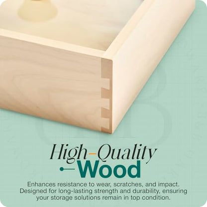 B&B HARDWARE Drawer Organizer – Customizable Pull-Out Storage for Pantry Cabinets – Drawer in UV-Lacquered Birch or Particleboard with Vinyl Wrap -