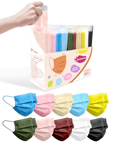 Face Masks Disposable 100 Pack, 4 Ply ASTM Level 3 Medical Grade, Breathable for Adult Outdoor Protection, Individually Wrapped for Home, School & Office, Forest Retreat - color: Forest Retreat