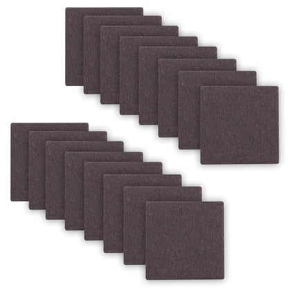 2inch Square Felt Furniture Pads, 16Pcs Self Adhesive Cuttable Felt Furniture Leg Pads Floor Protectors Furniture Sliders for Hardwoods Floors, Brown - size: 2x2inch