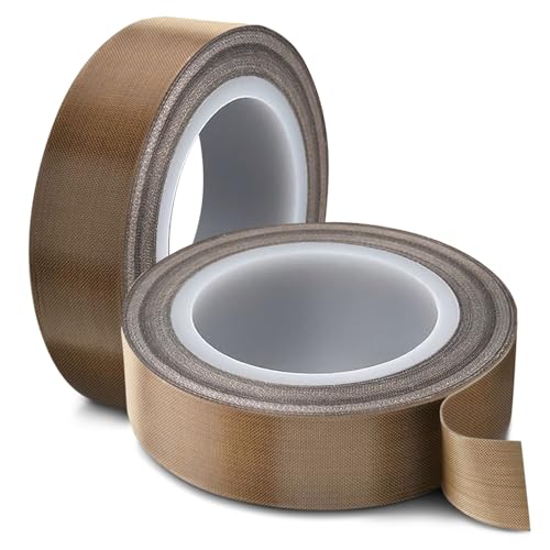 Flexzion High Temp Teflon Tape for Impulse Sealer, Vacuum Sealer, Heat Sealing, Food Packaging & Industrial Use - Teflon Fiberglass PTFE Tape, 20mm x 10m (0.8in x32.8 Ft) - size: 0.8in x32.8 FT