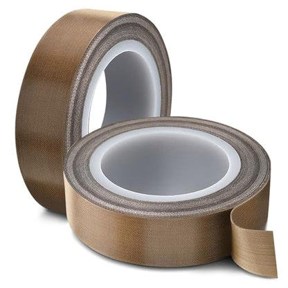 Flexzion High Temp Teflon Tape for Impulse Sealer, Vacuum Sealer, Heat Sealing, Food Packaging & Industrial Use - Teflon Fiberglass PTFE Tape, 20mm x 10m (0.8in x32.8 Ft) - size: 0.8in x32.8 FT