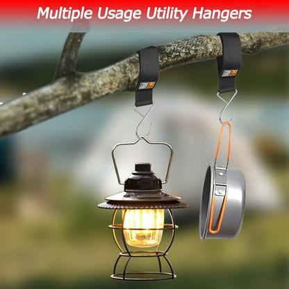 Hanging Extension Cord Holder - Storage Wrap Straps with Metal Hooks 10Pack 15" 22" Heavy Duty Garage Organizer Tool Hangers - Garden Hose Power Electrical Cable Rope RV Shed Camping Organization