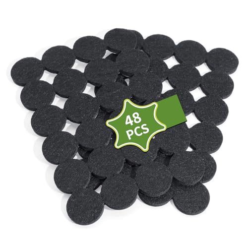 Felt Furniture Pads for Hardwood Floors 48 PCS, Furniture Pads, Floor Protectors for Hardwood Floors, Felt Pads for Furniture, Round, Black - size: 48PCS 1 inch Round Black