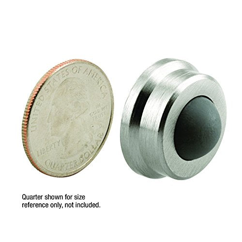 Prime-Line J 4647 1 In., Cast Brass, Brushed Chrome, Wall Stop with Convex Bumper (Single Pack) - color: Brushed Chrome