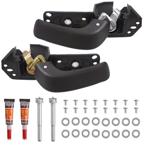 Interior Door Handle Kit Front Rear Left/Right Passenger/Diver Side Compatible With GMC Chevy Cadillac Vehicle 2007-2014 Silverado, Suburban Tahoe, Sierra Yukon, Escalade Replaces# 20833602, 20833606 - style: 1 Set