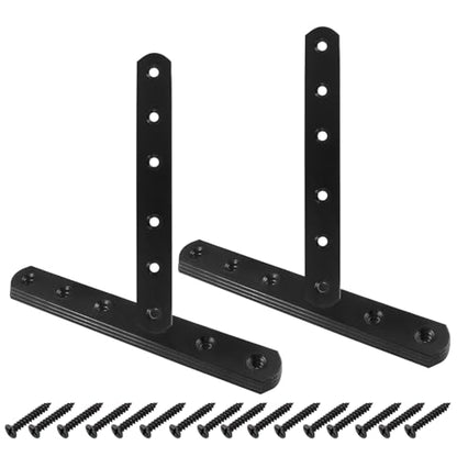8 Pcs 6 Inch Straight Bracket, Stainless Steel Flat Mending Brace, Black Connector Plate with Mounting Screws & Screwdriver for Furniture Repair, Fixing - size: Black, 6" x 0.8"