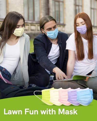 FriCARE Disposable Face Masks, 3-Ply ASTM Level 3 Medical Grade, FSA/HSA Eligible, Breathable & Comfortable for Allergy/Sun Protection, 50 Pack Galaxy Candy - color: Galaxy Candy