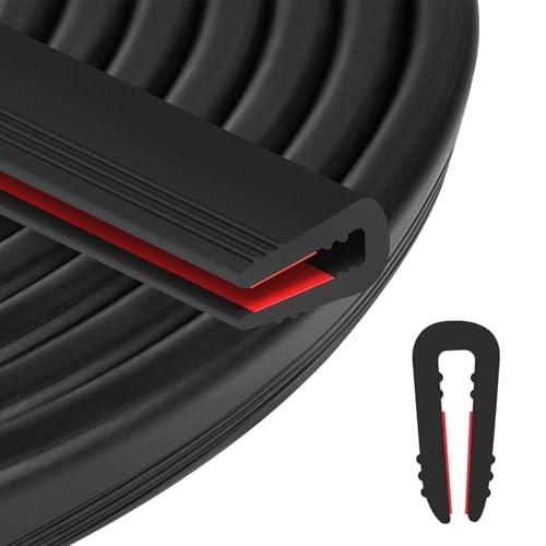 ToLanbbt Rubber Edge Trim U Channel - 1/8" Self Adhesive Sheet Metal Edge Guard Protector, EPDM Seal Strip for Car Doors, Steel Plates, Glass, Hatches, Table Corners, Fit 1/8"(3.2mm), 10Ft, Black - color: Black, size: 1/8" x 10'L