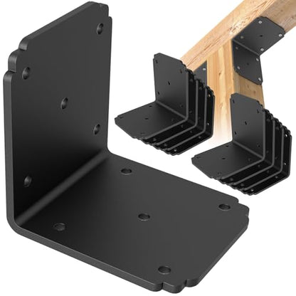 4x4x3.5 L Brackets Heavy Duty for Pergola, (8pcs) Angle Bracket Metal Corner Brace for Wood,Deck, Shelf, Fence - size: 4x3.5 inch ( 8 Pack )