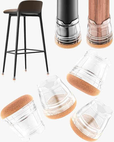 24-Pack Silicone Chair Leg Floor Protectors for Hardwood Floors -Felt Furniture Pads, Rubber Chair Leg Covers/Caps - Noise Reducing & Scratch-Proof - Round XS (Fits 9/16"-13/16" / 15-20mm), Clear - color: Clear, size: Round Xs (Fit 15–20mm)