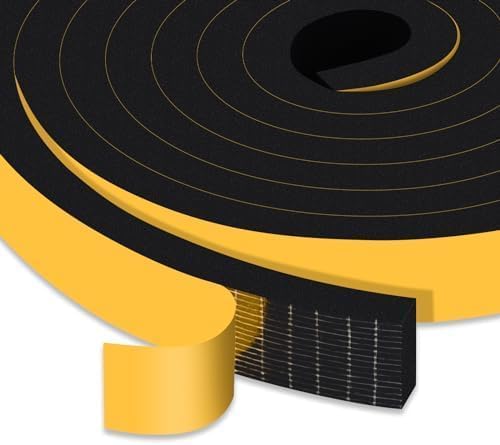 Upgraded Strong Adhesive Foam Weather Stripping Door Seal Insulation Tape for Insulating Door,Window, Air Conditioner Noise-Reduction Self Adhesive Sealing Weatherstrip (1 in x 1/2 in x 10 Ft) - size: 1 inch x 1/2 inch x 10Ft