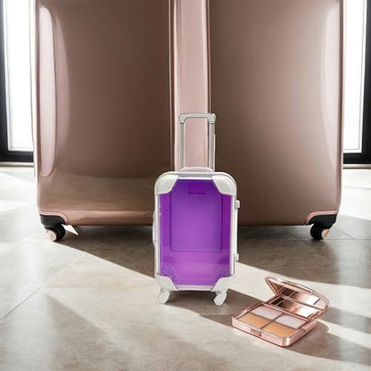 False Eyelash Storage Box, Portable Travel Organizer Mini Luggage False Eyelash Tray Makeup Tool (PURPLE) - color: PURPLE
