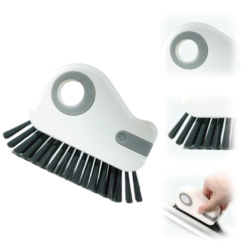 2 in 1 Groove Cleaning Brush Window Track Cleaning Tools, 2026 New Multipurpose Hard Bristle Crevice Cleaning Brush with Hidden Scraper for Sliding Door Track, Window Sill, Window Seal (Grey-1PC) - color: Grey-1pc