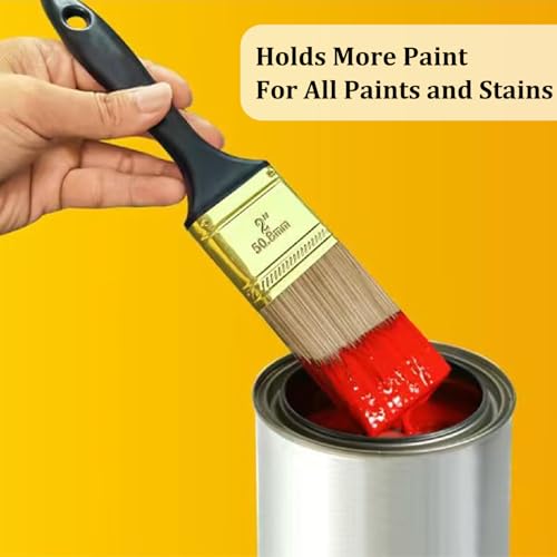 Paint Brush Set, 20 Pack Paint Brushes, 5 Sizes (1" 1.5" 2" 3" Flat & 1.5" Angled), Bulk Paint Brushes for Walls, Home Furniture, Fences, and Interior & Exterior Home Improvement