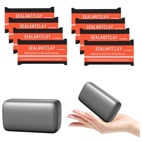 8 Pcs Gray Seal Putty,Waterproof Duct Seal Repair Sealing Clay & Moldable Silicone Putty,Ideal for Sealing Drain Connections, Wall Holes, and Air Conditioning Openings, Reliable and Efficient. - color: 8 Pcs Gray Seal Putty（30g）