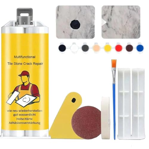 Multifunctional Tile Stone Crack Repair Kit, Porcelain Tile Repair Kit, Tile Granite and Marble Repair Kit, Tile and Ceramic Glaze Repair Paste (1Set)