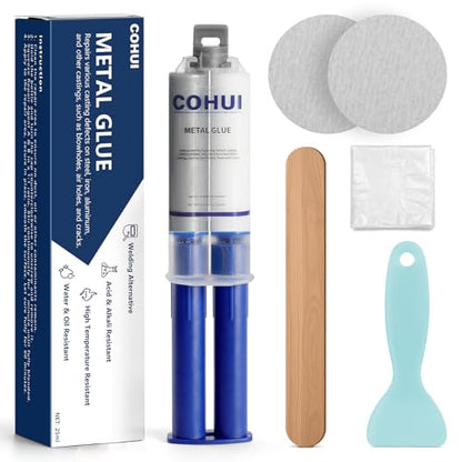 Metal Glue - Heavy Duty Welding Metal Repair Glue - High Strength Waterproof Liquid Welding Epoxy Adhesive - Strong Foundry Glue for Castings Metal Steel Iron Aluminum Plastic Ceramic Wood Glass