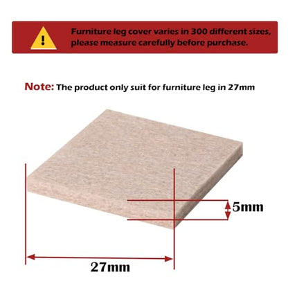 Beige Square Self Stick Furniture Pads, Non Slip Anti Scratches Felt Pads Floors Protector, 12 PCS, 1 Inch * 1 Inch - size: 1 Inch * 1 Inch