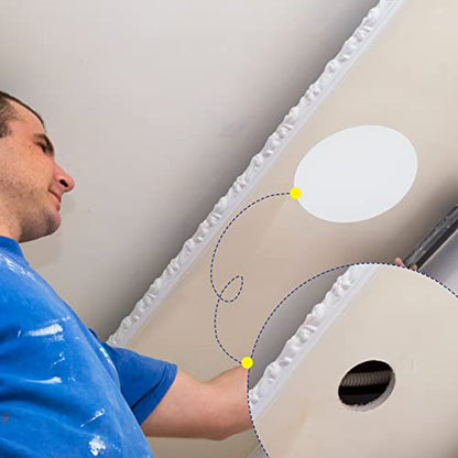 Sosation 6 Pcs Ceiling Cover Plate Wall Hole Cover Plastic Flat Blank Plate with 48 Pcs Double Faced Adhesive Tape for Ceilings or Wall (10 Inch) - size: 10 Inch