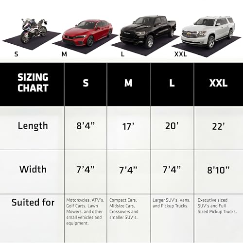 Armor All Garage Floor Mat (17' x 7'4"), Waterproof Garage Flooring, Absorbent, Premium Oil Spill Resistant Garage Pad, Durable, Protects Surfaces (Includes Double Sided Tape) (USA Made) - size: 17' X 7'4" (Rectangular)