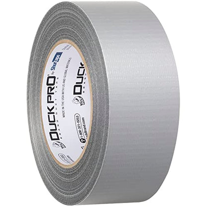 Duck Pro by Shurtape Utility Grade, Co-Extruded Cloth Duct Tape for Packaging, Sealing, Waterproofing, 48mm x 60yd, 6.0 mil, Silver, 1 Roll (105449)