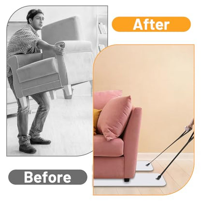 2 Pcs Appliance Sliders for Refrigerators Plastic Appliance Glide with Pull Strap Furniture Moving Slides for Tile Carpet Hardwood Floors (10''×60'' White) - size: 10''×60'' White