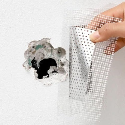 Duty Metal Drywall Patch Kit for Large Hole Repair in Walls and Ceilings, Galvanized Steel with Fiberglass Mesh, Includes Sandpaper and Scraper(25 * 25cm) - size: 25*25cm