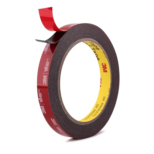 Double Sided Tape Heavy Duty Mounting Tape 1/2" x 18Ft Made of 3M 5925 Strong Adhesive Waterproof Foam Tape Perfect for Automotive Home Office Decor Indoor and Outdoor Walls - color: Black, size: 1/2" X 18ft
