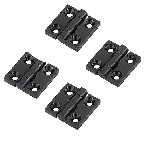 4 Pcs Black Zinc Alloy Hinge Door Frame Hinges Aluminum Profile Hinge Install Kit for 2020 Aluminum Extrusion Profile Slot 6mm (50x50mm) - size: 50x50mm