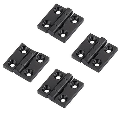 4 Pcs Black Zinc Alloy Hinge Door Frame Hinges Aluminum Profile Hinge Install Kit for 2020 Aluminum Extrusion Profile Slot 6mm (50x50mm) - size: 50x50mm