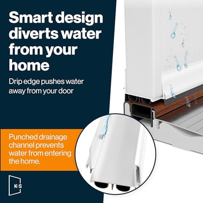 Patent Pending, Adjustable Double Bubble Door Sweep, Draft Stopper, Under Door Seal for Exterior Doors, 1 3/4" x 42", White (42 inch) - size: white 42 inch 1 pk