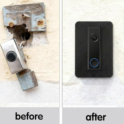Non Adhesive Wall Panel Mounting Seat, Covering Damage, Holes, And Scratches On Doorbells,Black