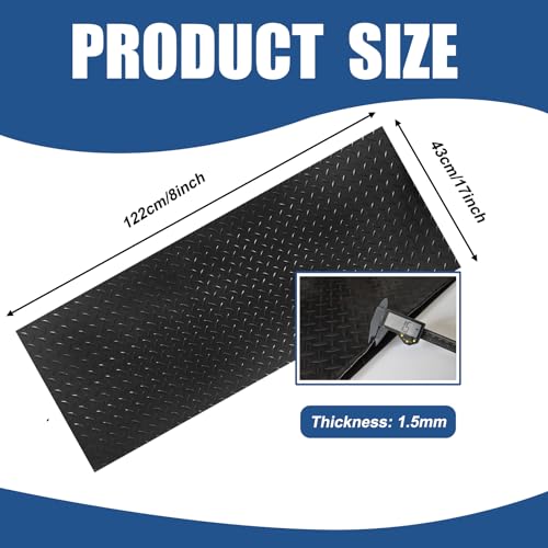 48" x 17" Workbench Mat，PVC Work Bench Mat Top with Non-Slip Steel Plate Texture, 1.5mm Thick Rectangle Vinyl Table Top Protector, Woodworking,DIY Projects