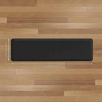 NewLife by GelPro Anti-Fatigue Nonslip 1/2" Thick Hard Floor Utility Mat for Garage, Patio and Kitchen, 20" x 72", Leather Grain Black - color: Leather Grain Black