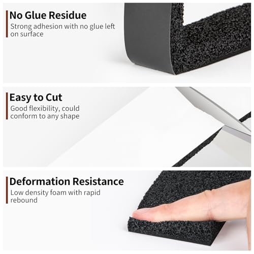 Yotache Open Cell Air Conditioning Weatherstrip Insulation Foam 2" x1/2", Self Adhesive Flame Retardant Seal Strip, 6.5 Feet Long - size: (2"×1/2") 6.5FT