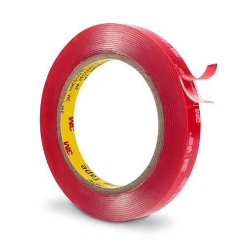 3M Tape Double Sided Tape 0.5''x15.4Ft Clear, Heavy Duty Mounting Tape 4910 Adhesive Waterproof Foam Tape for Car Home Office Decorative Automotive Trim Nameplate Indoor Outdoor, 0.04in Thick - color: Clear, size: Width 0.5"