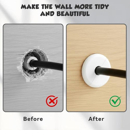 4 Pcs Cable Hole Cover, 2.76 Inch Wall Hole Cover with 0.68 Inch Inner Diameter, ABS Plastic Cables Grommets for Holes, White Cable Wall Protector for Ethernet & Wires