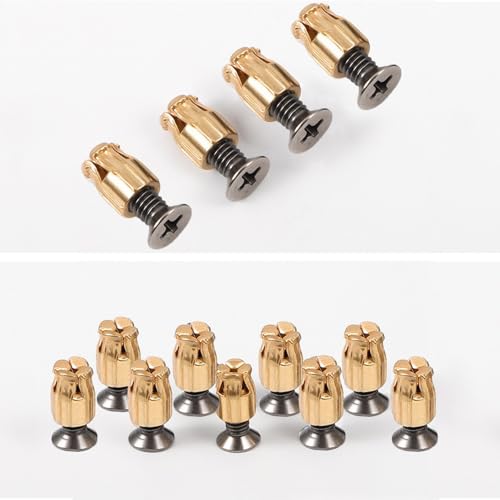 Durable and Robust 6mm Expansion Metal Hinge Dowel Inserts with Screws–Door Hinge Repair Kit for Secure Cabinet Door Fastening,Pack of 50