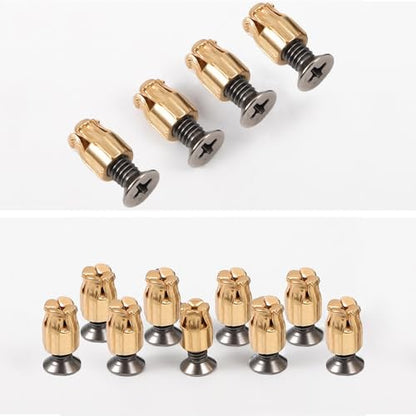 Durable and Robust 6mm Expansion Metal Hinge Dowel Inserts with Screws–Door Hinge Repair Kit for Secure Cabinet Door Fastening,Pack of 50